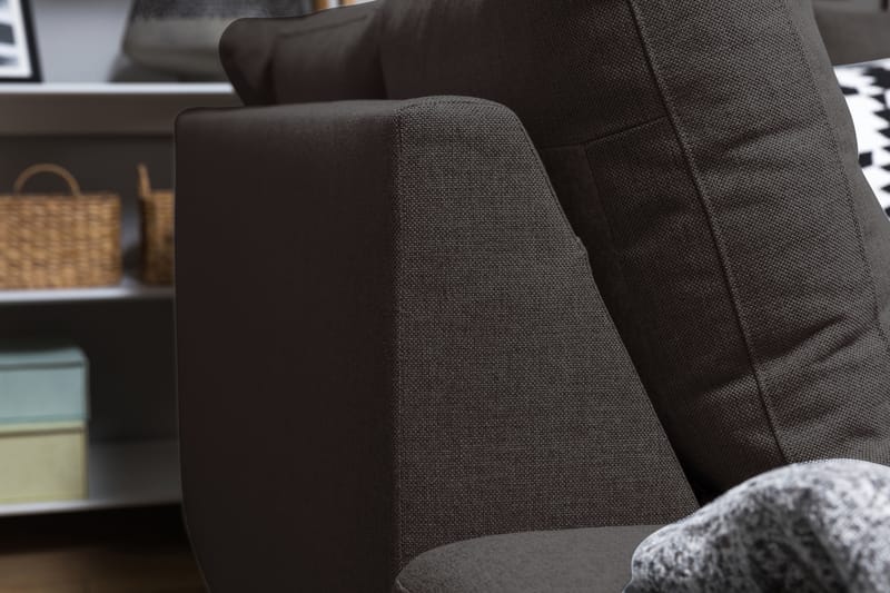 Crazy 5-seters Venstrevendt L-formet Sjeselongsofa i Stoff - Mørk grå - Møbler - Sofaer - Sofaer med sjeselong - 4 seters sofa med divan