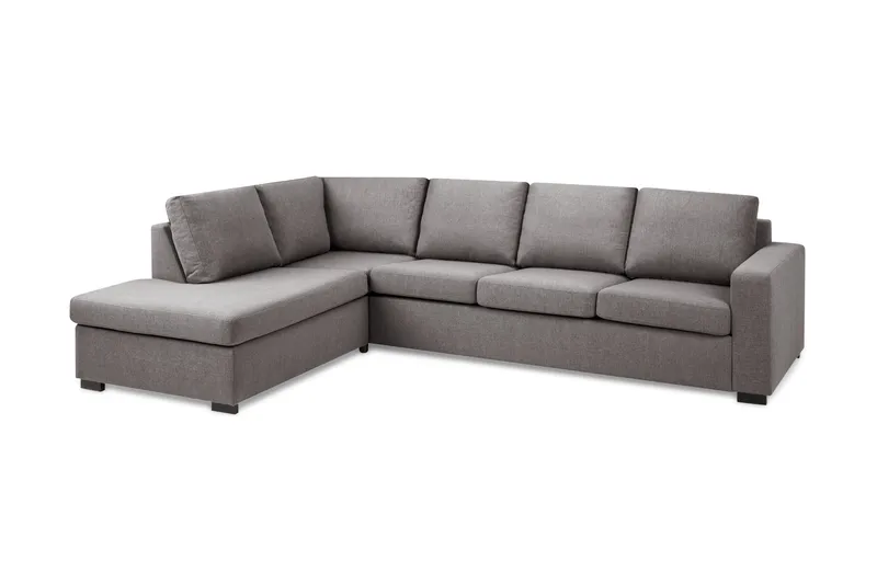 Crazy Limited Edition 4-seters Venstrevendt L-formet Dyp Sjeselongsofa i Stoff, Grå