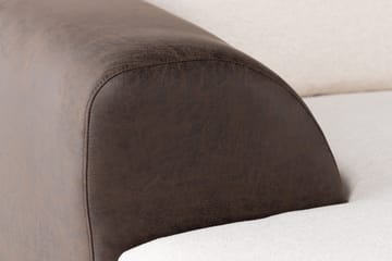 Cuba 5-seters Venstrevendt U-formet Sofa med Divan og Sjeselong i Kunstlær/Stoff - Brun / Beige - Møbler - Sofaer - U-sofa