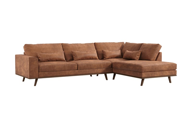 DivanSofa Haga 2,5-seters - Brun - 4 seters sofa med divan - Sofaer med sjeselong