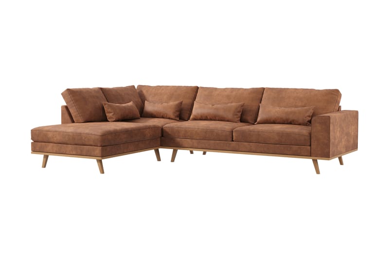 DivanSofa Haga 2,5-seters - Brun/Eik - 4 seters sofa med divan - Sofaer med sjeselong