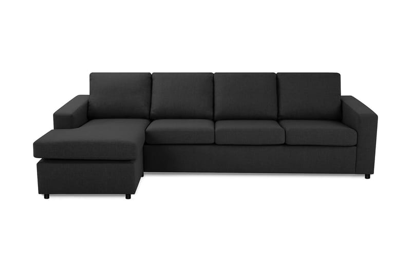 Divansofa Nevada 4-seter Vendbar - Svart|Grå - 4 seters sofa med divan - Sofaer med sjeselong