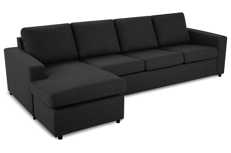 Divansofa Nevada 4-seter Vendbar - Svart|Grå - 4 seters sofa med divan - Sofaer med sjeselong