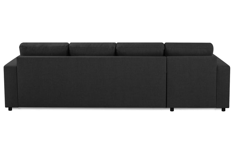 Divansofa Nevada 4-seter Vendbar - Svart|Grå - 4 seters sofa med divan - Sofaer med sjeselong