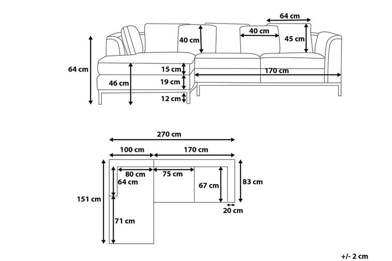 Dugard Hjørnesofa Høyre - Beige - Møbler - Sofaer - Sofaer med sjeselong - 4 seters sofa med divan