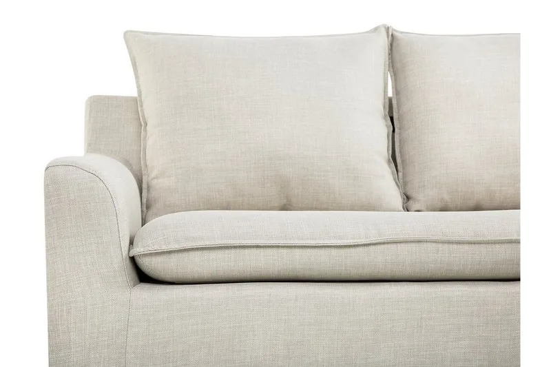 Elvenes 3-seter Høyre L-formet Sofa med Sjeselong 206 cm med Oppbevaring i Stoff - Beige - Møbler - Sofaer - Sofaer med sjeselong - 4 seters sofa med divan