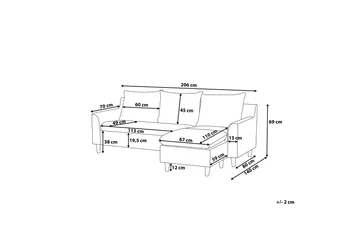 Elvenes sofa 206 cm - Beige - Møbler - Sofaer - Sofaer med sjeselong - 4 seters sofa med divan