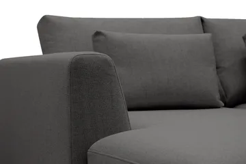 Florenz 4-seters Høyrevendt U-formet Sofa med Divan og Sjeselong i Stoff - Mørkegrå - Møbler - Sofaer - Sofaer med sjeselong - 4 seters sofa med divan