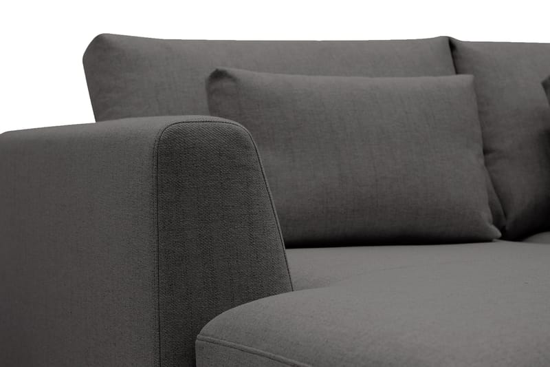 Florenz 4-seters Høyrevendt U-formet Sofa med Divan og Sjeselong i Stoff - Mørkegrå - Møbler - Sofaer - Sofaer med sjeselong - 4 seters sofa med divan