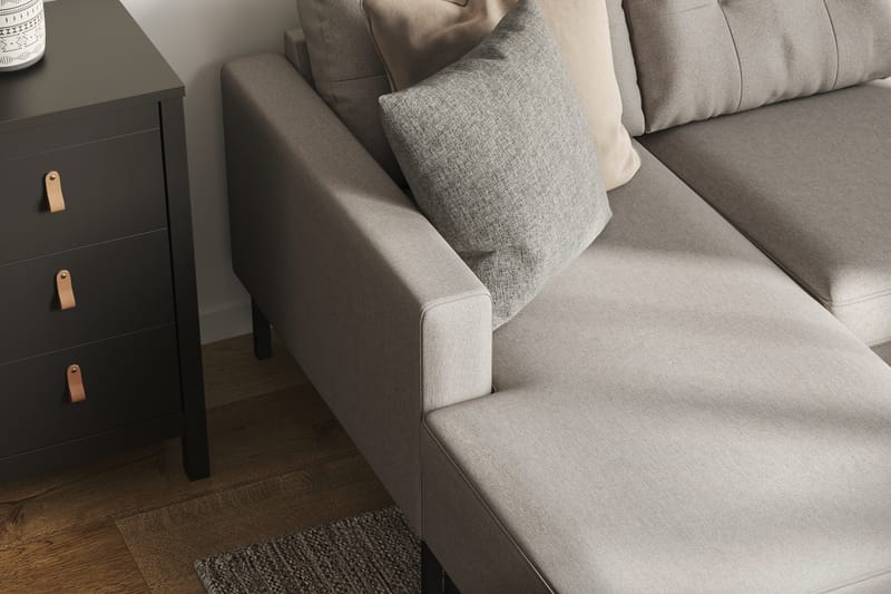Frillestad 4-seters Høyrevendt U-formet Sofa med Divan og Sjeselong i Stoff - Beige - Møbler - Sofaer - Sofaer med sjeselong - 4 seters sofa med divan