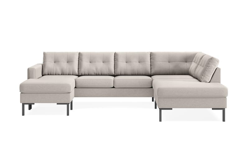 Frillestad 4-seters Høyrevendt U-formet Sofa med Divan og Sjeselong i Stoff - Beige - Møbler - Sofaer - Sofaer med sjeselong - 4 seters sofa med divan
