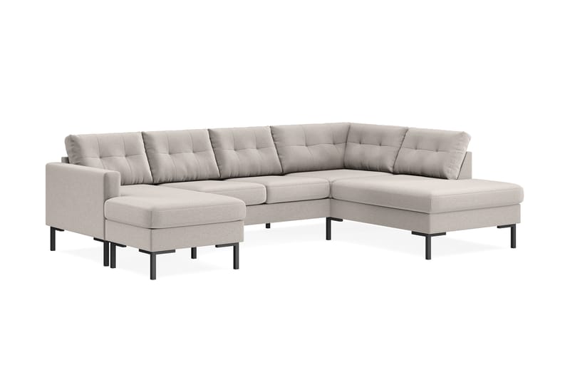 Frillestad 4-seters Høyrevendt U-formet Sofa med Divan og Sjeselong i Stoff - Beige - Møbler - Sofaer - Sofaer med sjeselong - 4 seters sofa med divan
