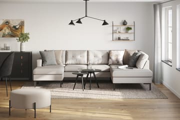 Frillestad 4-seters Høyrevendt U-formet Sofa med Divan og Sjeselong i Stoff - Beige - Møbler - Sofaer - Sofaer med sjeselong - 4 seters sofa med divan