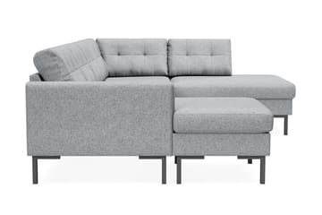 Frillestad 4-seters Høyrevendt U-formet Sofa med Divan og Sjeselong i Stoff - Grå - Møbler - Sofaer - Sofaer med sjeselong - 4 seters sofa med divan