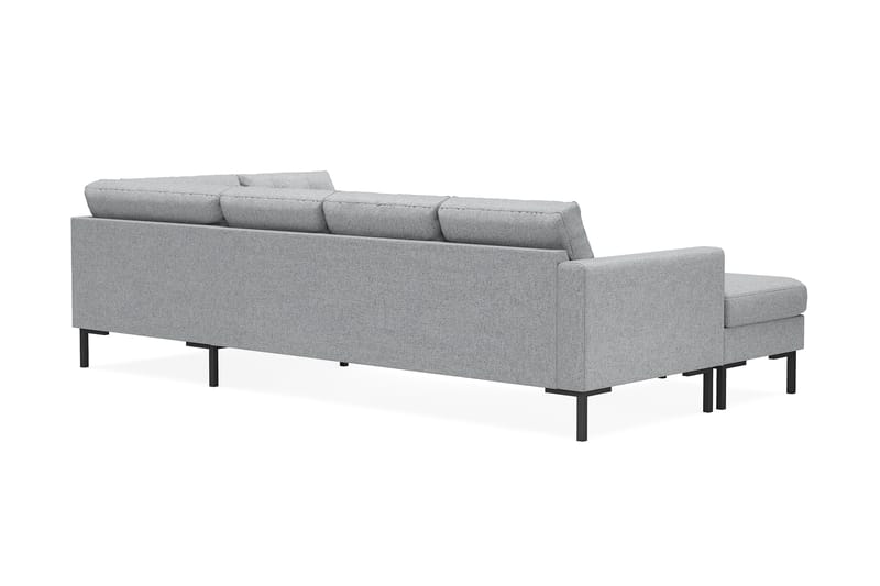 Frillestad 4-seters Høyrevendt U-formet Sofa med Divan og Sjeselong i Stoff - Grå - Møbler - Sofaer - Sofaer med sjeselong - 4 seters sofa med divan