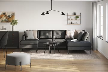Frillestad 4-seters Høyrevendt U-formet Sofa med Divan og Sjeselong i Stoff - Mørk grå - Møbler - Sofaer - Sofaer med sjeselong - 4 seters sofa med divan