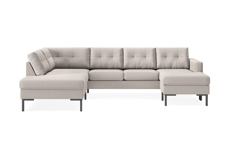 Frillestad 4-seters Venstrevendt U-formet Sofa med Divan og Sjeselong i Stoff - Beige - Møbler - Sofaer - Sofaer med sjeselong - 4 seters sofa med divan