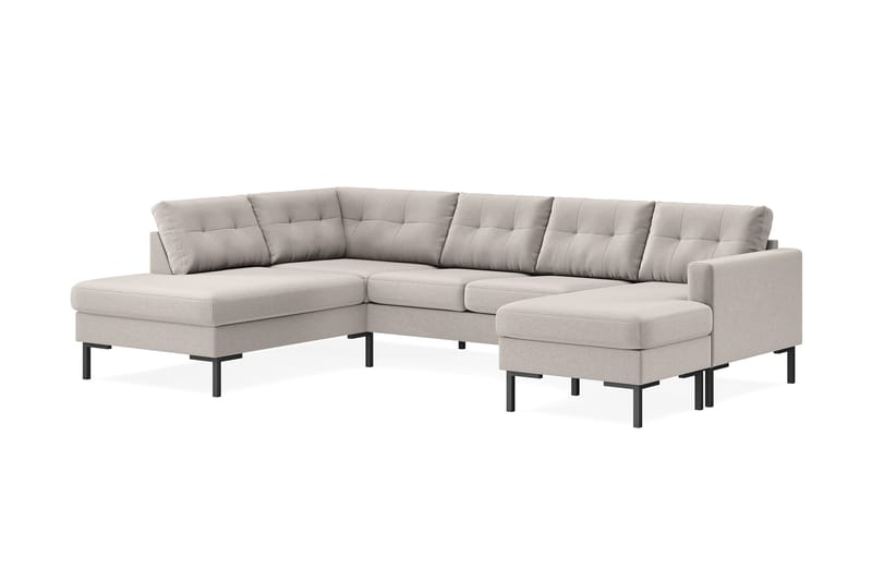 Frillestad 4-seters Venstrevendt U-formet Sofa med Divan og Sjeselong i Stoff - Beige - Møbler - Sofaer - Sofaer med sjeselong - 4 seters sofa med divan
