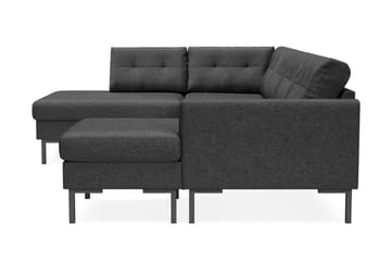 Frillestad 4-seters Venstrevendt U-formet Sofa med Divan og Sjeselong i Stoff - Mørk grå - Møbler - Sofaer - Sofaer med sjeselong - 4 seters sofa med divan