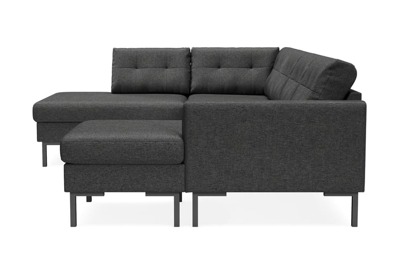 Frillestad 4-seters Venstrevendt U-formet Sofa med Divan og Sjeselong i Stoff - Mørk grå - Møbler - Sofaer - Sofaer med sjeselong - 4 seters sofa med divan