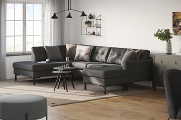 Frillestad 4-seters Venstrevendt U-formet Sofa med Divan og Sjeselong i Stoff - Mørk grå - Møbler - Sofaer - Sofaer med sjeselong - 4 seters sofa med divan
