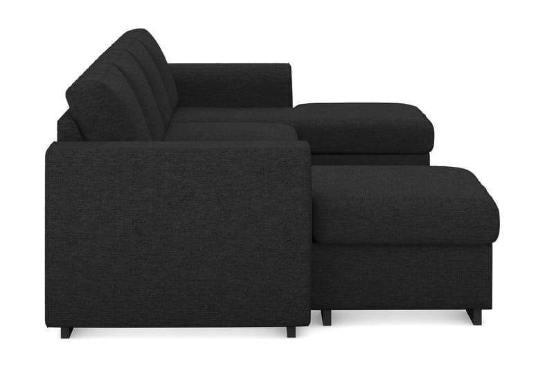 Link 4-seters U-formet Sofa med Dobbeldivan i Stoff - Svart - Møbler - Sofaer - Sofaer med sjeselong - 4 seters sofa med divan