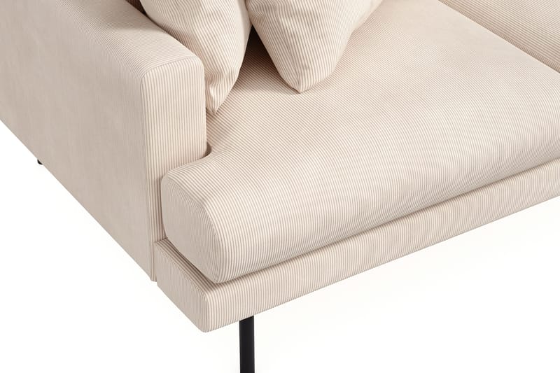 Menard 3-seters Høyrevendt L-formet Divansofa i Manchester - Beige - Møbler - Sofaer - Sofaer med sjeselong - 3 seters sofa med divan