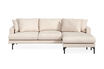 Menard 3-seters Høyrevendt L-formet Divansofa i Manchester - Beige - Møbler - Sofaer - Sofaer med sjeselong - 3 seters sofa med divan