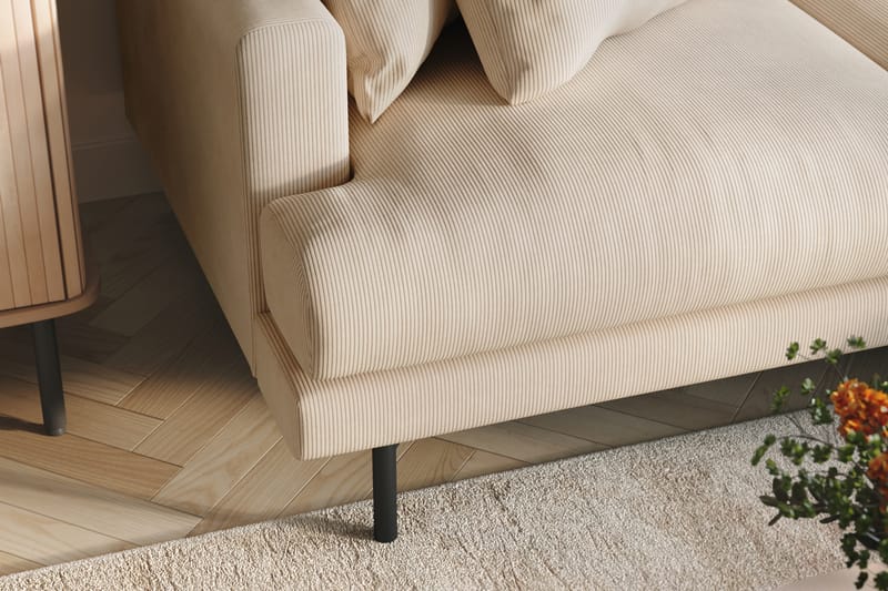 Menard 3-seters Høyrevendt L-formet Divansofa i Manchester - Beige - Møbler - Sofaer - Sofaer med sjeselong - 3 seters sofa med divan