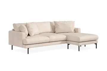 Menard 3-seters Høyrevendt L-formet Divansofa i Manchester - Beige - Møbler - Sofaer - Sofaer med sjeselong - 3 seters sofa med divan