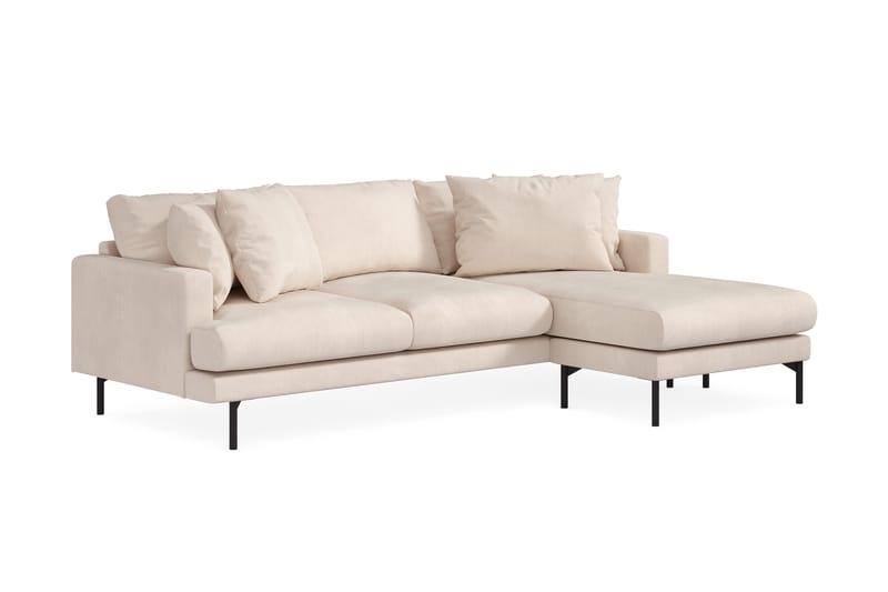Menard 3-seters Høyrevendt L-formet Divansofa i Manchester - Beige - Møbler - Sofaer - Sofaer med sjeselong - 3 seters sofa med divan