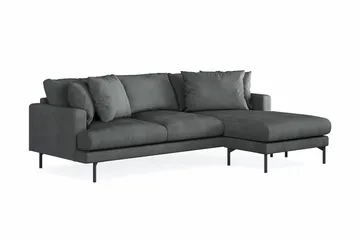 Menard 3-seters Høyrevendt L-formet Divansofa i Manchester - Grå - Møbler - Sofaer - Sofaer med sjeselong - 3 seters sofa med divan
