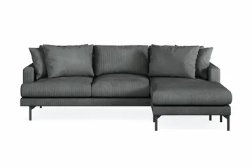 Menard 3-seters Høyrevendt L-formet Divansofa i Manchester - Grå - Møbler - Sofaer - Sofaer med sjeselong - 3 seters sofa med divan