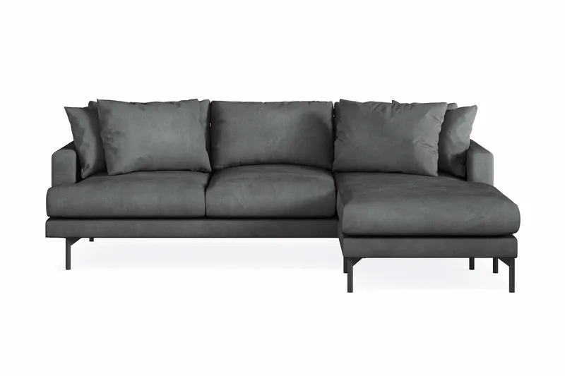 Menard 3-seters Høyrevendt L-formet Divansofa i Manchester - Grå - Møbler - Sofaer - Sofaer med sjeselong - 3 seters sofa med divan