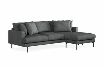 Menard 3-seters Høyrevendt L-formet Divansofa i Manchester - Grå - Møbler - Sofaer - Sofaer med sjeselong - 3 seters sofa med divan