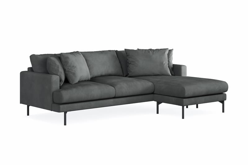 Menard 3-seters Høyrevendt L-formet Divansofa i Manchester - Grå - Møbler - Sofaer - Sofaer med sjeselong - 3 seters sofa med divan