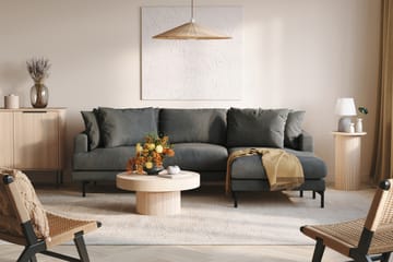 Menard 3-seters Høyrevendt L-formet Divansofa i Manchester - Grå - Møbler - Sofaer - Sofaer med sjeselong - 3 seters sofa med divan