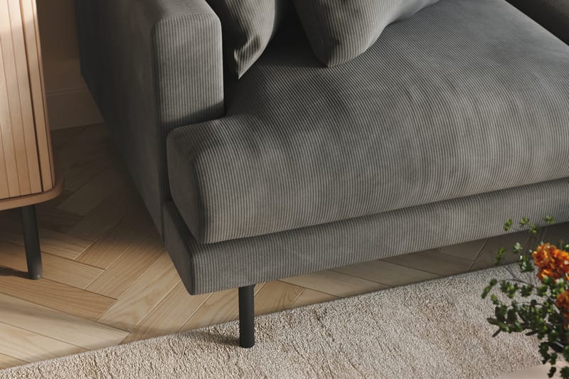 Menard 3-seters Høyrevendt L-formet Divansofa i Manchester - Grå - Møbler - Sofaer - Sofaer med sjeselong - 3 seters sofa med divan