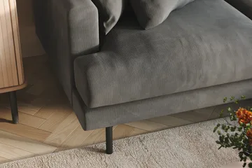 Menard 3-seters Høyrevendt L-formet Divansofa i Manchester - Grå - Møbler - Sofaer - Sofaer med sjeselong - 3 seters sofa med divan
