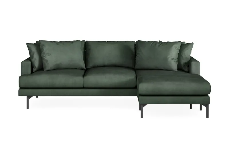 Menard 3-seters Høyrevendt L-formet Divansofa i Manchester - Grønn - Møbler - Sofaer - Sofaer med sjeselong - 3 seters sofa med divan