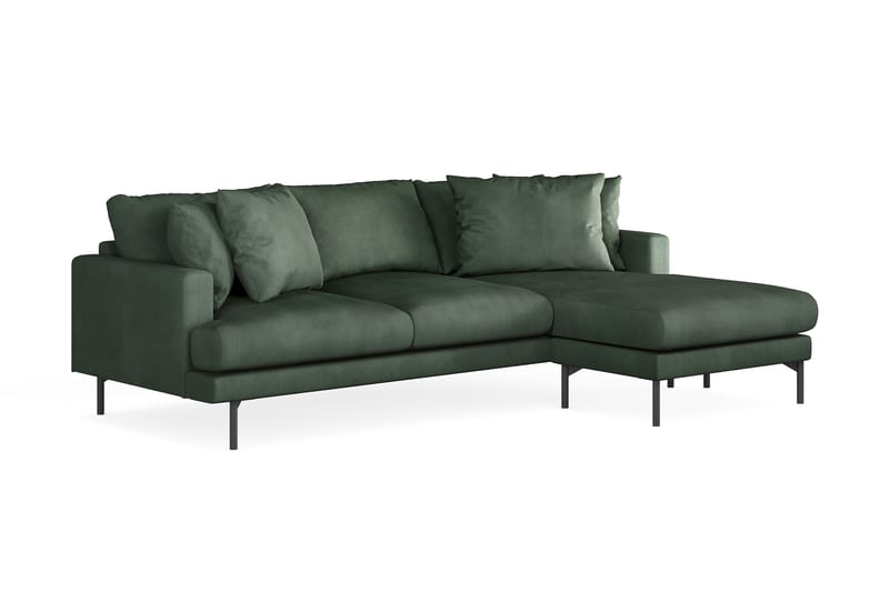 Menard 3-seters Høyrevendt L-formet Divansofa i Manchester - Grønn - Møbler - Sofaer - Sofaer med sjeselong - 3 seters sofa med divan