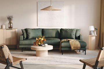 Menard 3-seters Høyrevendt L-formet Divansofa i Manchester - Grønn - Møbler - Sofaer - Sofaer med sjeselong - 3 seters sofa med divan