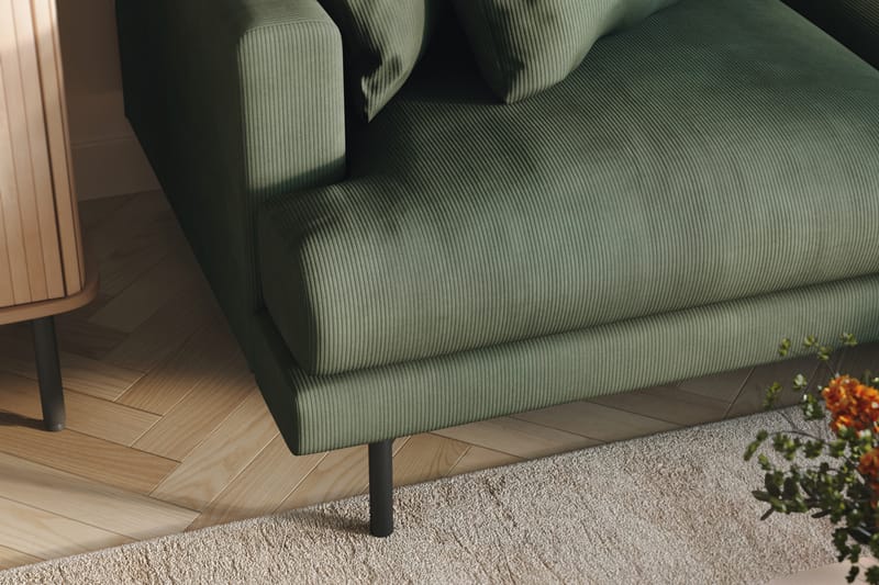 Menard 3-seters Høyrevendt L-formet Divansofa i Manchester - Grønn - Møbler - Sofaer - Sofaer med sjeselong - 3 seters sofa med divan