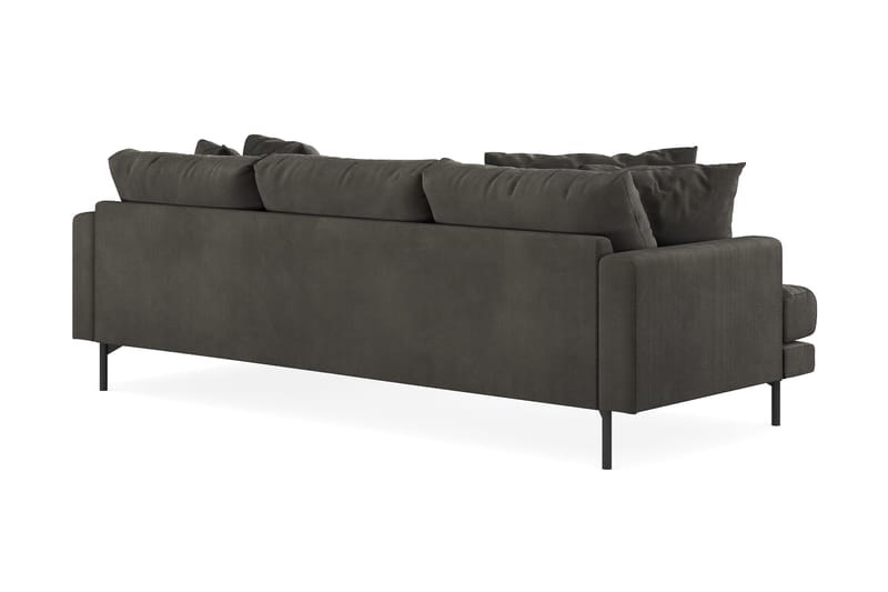 Menard 3-seters Høyrevendt L-formet Divansofa i Manchester - Mørk grå - Møbler - Sofaer - Sofaer med sjeselong - 3 seters sofa med divan