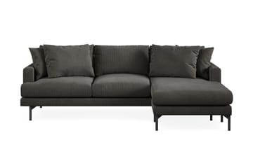 Menard 3-seters Høyrevendt L-formet Divansofa i Manchester - Mørk grå - Møbler - Sofaer - Sofaer med sjeselong - 3 seters sofa med divan