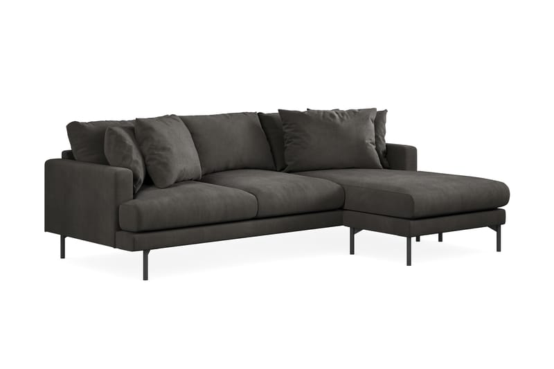 Menard 3-seters Høyrevendt L-formet Divansofa i Manchester - Mørk grå - Møbler - Sofaer - Sofaer med sjeselong - 3 seters sofa med divan