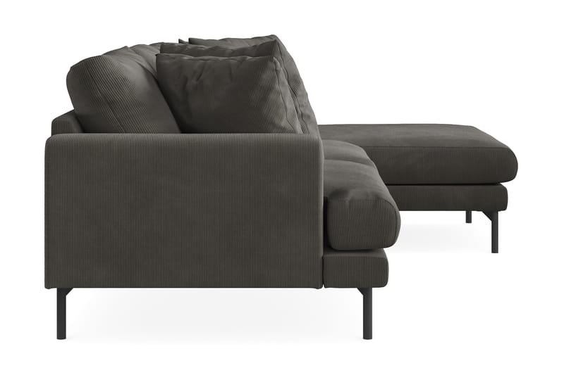 Menard 3-seters Høyrevendt L-formet Divansofa i Manchester - Mørk grå - Møbler - Sofaer - Sofaer med sjeselong - 3 seters sofa med divan