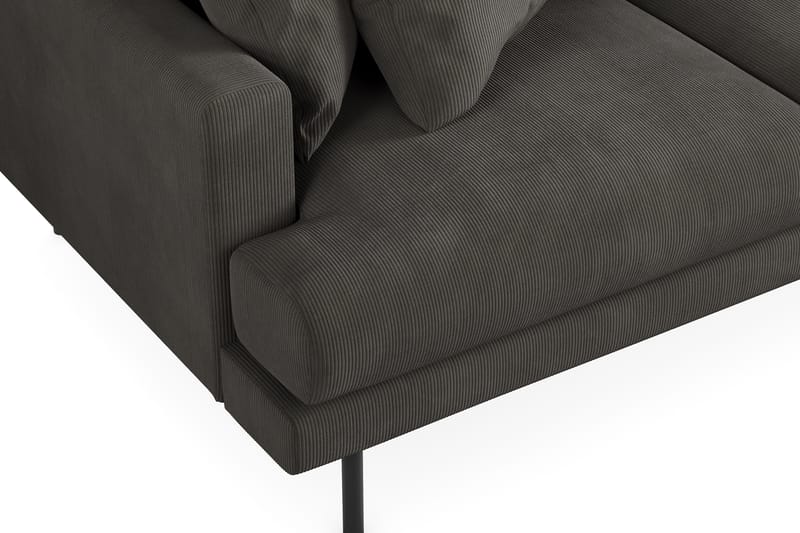 Menard 3-seters Høyrevendt L-formet Divansofa i Manchester - Mørk grå - Møbler - Sofaer - Sofaer med sjeselong - 3 seters sofa med divan