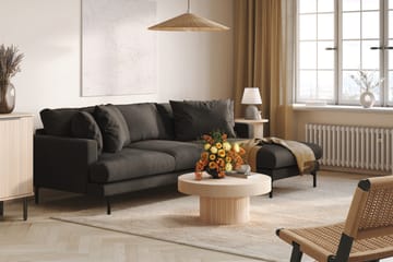 Menard 3-seters Høyrevendt L-formet Divansofa i Manchester - Mørk grå - Møbler - Sofaer - Sofaer med sjeselong - 3 seters sofa med divan