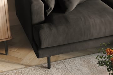 Menard 3-seters Høyrevendt L-formet Divansofa i Manchester - Mørk grå - Møbler - Sofaer - Sofaer med sjeselong - 3 seters sofa med divan